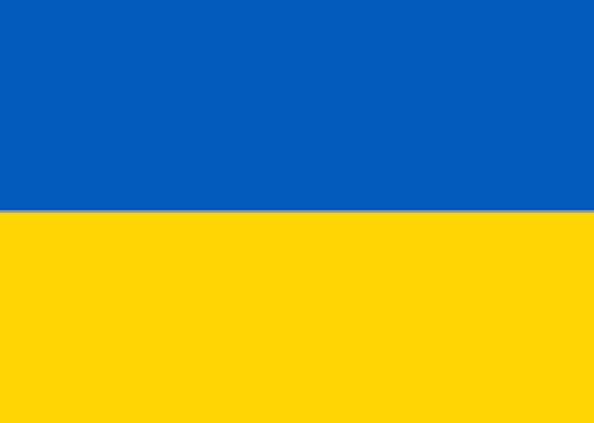 Ukraine flag - blue rectangle on top of a yellow rectangle