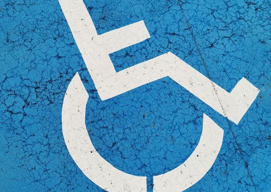 Image of a blue Disabled parking bay